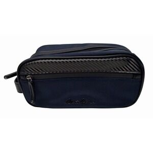 Robert Graham Toiletry Travel Bag Dark Blue Carbon Fiber Style 11x5 Trip Bag